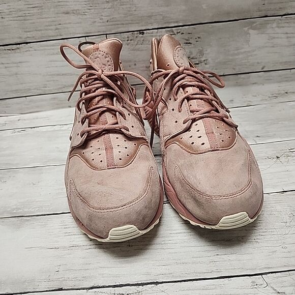 Nike Mens Air Huarache Run Premium Peach Lace Up Sneaker Shoes Sz13 704830-601 - Picture 2 of 9